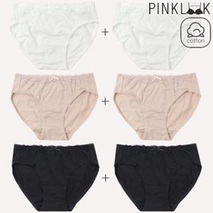 [핑크룩] 해피로 코튼팬티 삼각팬티 미디여성팬티2종/택1