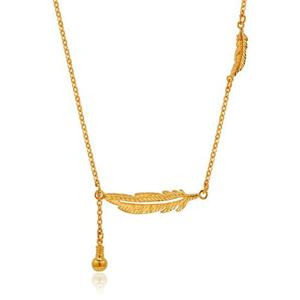 [한국금다이아몬드] 여자 순금 목걸이 나뭇잎 방울 24K 18.75g 18K장식