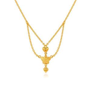 [한국금다이아몬드] 여자 순금 목걸이 샌딩 나비 하트 24K 7.5g 18K장식