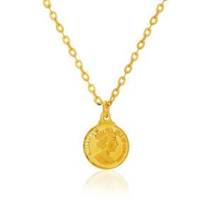 [한국금다이아몬드] 여자 순금 목걸이 엘리자베스 코인 24K 3.75g 18K장식
