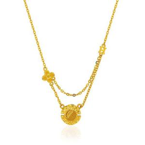 [한국금다이아몬드] 여자 순금 목걸이 언밸런스 원형 24K 11.25g 18K장식