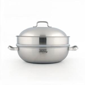 퀸센스 샤이니 통3중 스텐 파티웍팬 인덕션겸용 냄비 찜솥 30cm