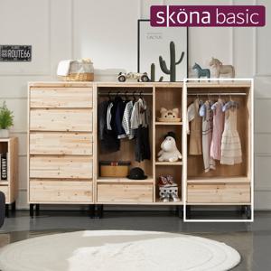 [스코나베이직]루퍼스 삼나무 철재 옷장(행거형)