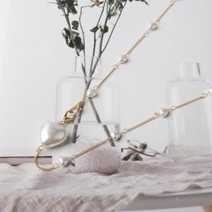 스와니 왕 하트 진주 마스크 스트랩 (M001018C/Accessories)