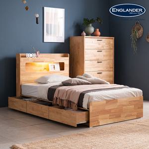 구아바 3단 수납 침대(NEW E호텔 양모 라텍스 7존 독립매트-SS)