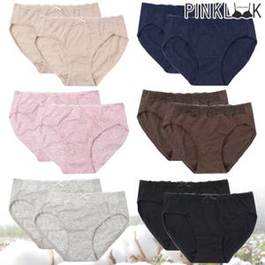 [핑크룩] 해피로 면스판 삼각 미디팬티 코튼팬티2종 스타일