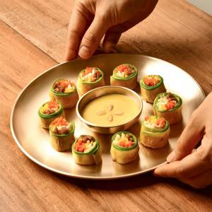 놋담 방짜유기 유기접시 원형 플레이트 21cm 2P