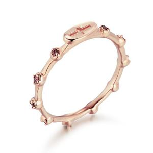 [D102패션] 14K 페블 크로스 묵주 반지