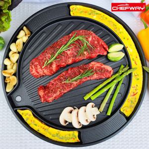 쉐프웨이 국산 IH인덕션 계란찜 고기구이팬 원형 삼겹살불판35cm