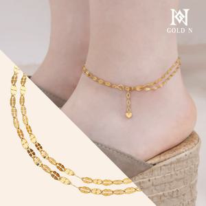 골드앤 18K 러브 두줄 발찌 YG
