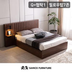 크로네 프리미엄 빅수납 호텔침대(필로우탑 7존 독립Q)+협탁1