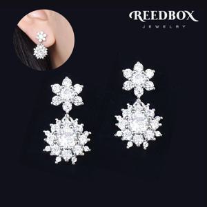 [리드박스] 웨딩 혼주 플라워 눈꽃 드롭 귀걸이