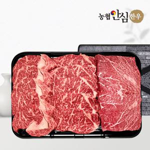 [농협안심한우]1등급한우선물세트 채반구이정육3호1kg(등/채/국)