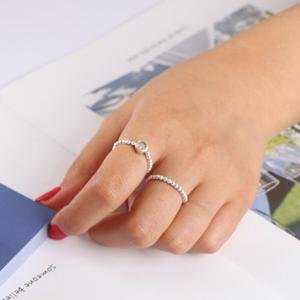 실버볼 은볼 반지 3type [진주 스마일 하트 고무줄 비즈반지 링]