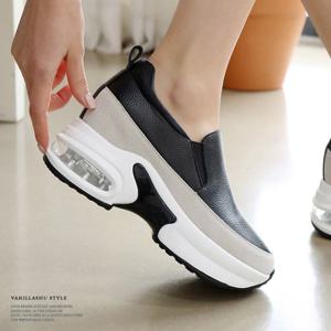 [바닐라슈] 벤티안 소가죽 에어창 키높이 슬립온 스니커즈(9cm)