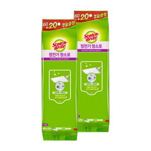 3M 정전기청소포 표준형 80매 x 2개 먼지제거티슈