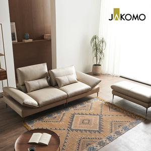 [자코모]에비뉴엘 하이 와이드 3인 기능성 슈렁큰 천연면피 소가죽 소파+스툴