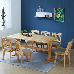 베스트리빙 오츠카 카파 1600 우드슬랩 고무나무 6인 식탁세트/의자 6개