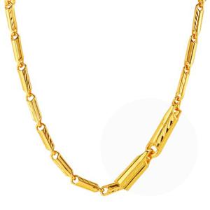 [한국금다이아몬드] 남자 순금 목걸이 나뭇잎 콤비 24K 37.5g 18K장식