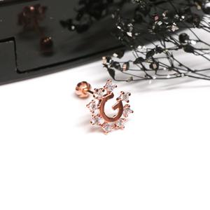 오팔하우스 14k G이니셜 큐빅 피어싱 OPKYE0023