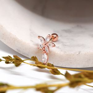 오팔하우스 14k 꽃 큐빅 피어싱 OPKYE0311