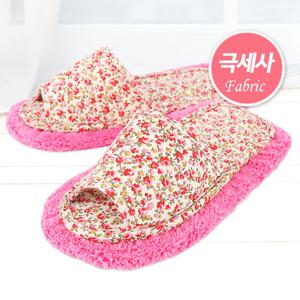 [라이펀] 극세사 청소실내화 알장미(핑크)