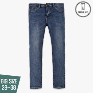 리드벅 남자 진청 워싱 크랙 일자청바지 빅사이즈 28~38