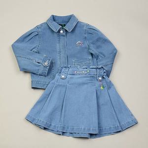 [베네통키즈] 구름 퍼프 데님점퍼세트 (QAJP04111SK04111)