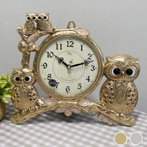 무소음 우리집 부엉이 금은도금 주물 탁상시계 HST-363