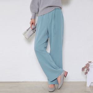 [헤이올리]오피스룩/허리끈 반밴딩 오픈 와이드 팬츠 2Color PHSY35