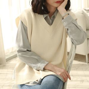 [웬디즈갤러리]옆트임 루즈핏 조끼 AKN004