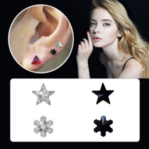 스티커이어링 별/눈꽃시리즈 5mm 4pcs 스와로브스키 붙이는귀걸