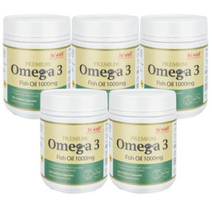 하이웰 오메가3 피쉬오일 비타민E 함유 200캡슐 5개