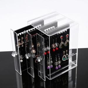 투명 아크릴 귀걸이 정리함 투명 블랙형