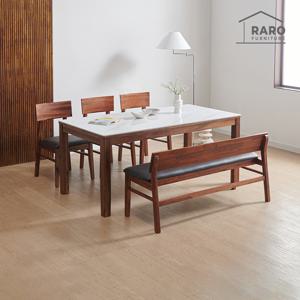 라로퍼니처 러브 1700 유광 세라믹 6인 식탁 세트 (식탁+의자3+벤치1)