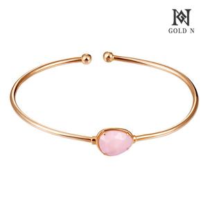 골드앤 14K 벨로 천연 핑크오팔 뱅글 팔찌