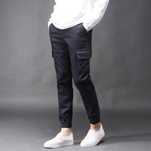 [후앙스] 하프밴딩 데님 카고 조거팬츠 FICP1083