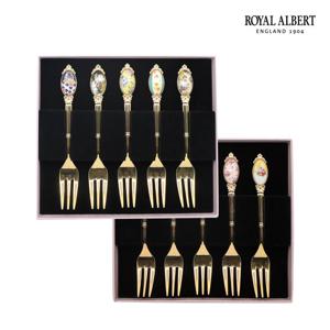 [로얄알버트] 100주년 디저트포크 5P 세트(전기)