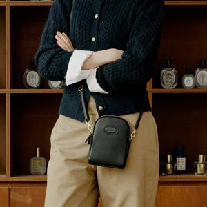 몽삭 제이드 휴대폰 미니크로스백 소가죽 블랙 AL11-2146-BK