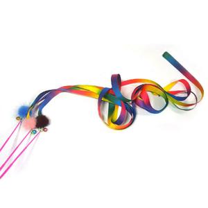 힐링타임 천연밍크 무지개막대 고양이장난감