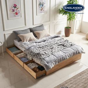 잉글랜더 클림트 무헤드 원목 수납 침대(DH 본넬서포트매트Q)