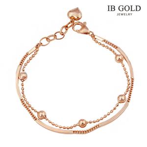 [아이비골드] 14K 두줄 볼체인 팔찌 B5103DR