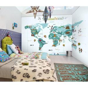 [크레용벽지] 월드 세계지도 포인트 뮤럴벽지