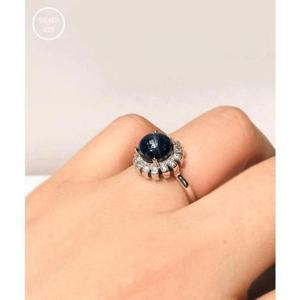 [제이블링] 9월 탄생석  스타사파이어 꽃 큐빅 반지