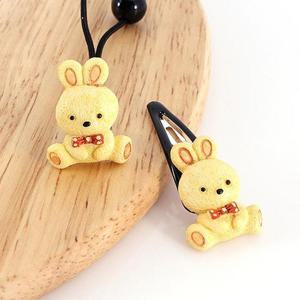 [아랑로랑] 보송레빗 헤어방울_똑딱핀