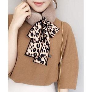 토끼털스카프 워머 털목도리 호피베이지 아동스카프빕