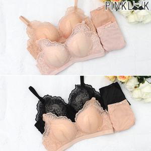 [핑크룩] 극찬볼륨 말랑몰드 노와이어 레이스 브라팬티4종셋트
