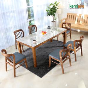 케미에르 아슬로바 6인 통세라믹 원목식탁SET(의자형) KHD-957S