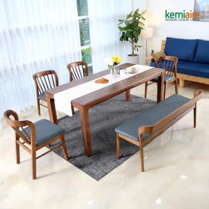 케미에르 아슬로바 6인 원목식탁SET(벤치형) KHD-679B