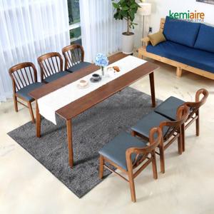 케미에르 아슬로 6인 원목식탁SET(의자형) KHD-674